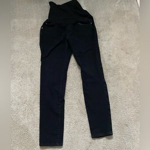 Black skinny LED maternity jeans